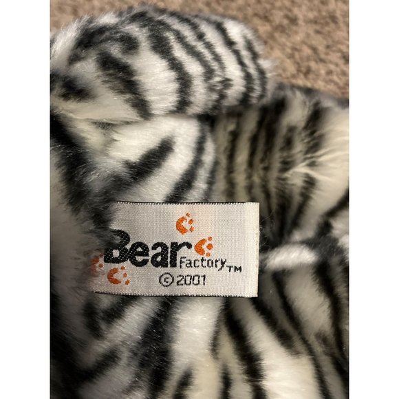 Vintage The Bear Factory 2001 White Tiger Plush 15” Stuffed Animal No Sound Box - Picture 6 of 8